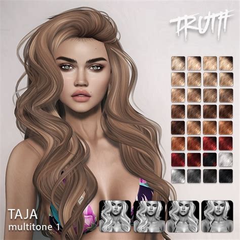 Second Life Marketplace Truth Taja Multitone 1 Fitted Mesh Hair