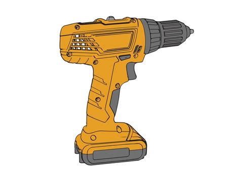 Premium Vector Cordless Drill Isolated On White Vector