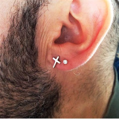 Men Cross Earrings Boy Cross Earrings