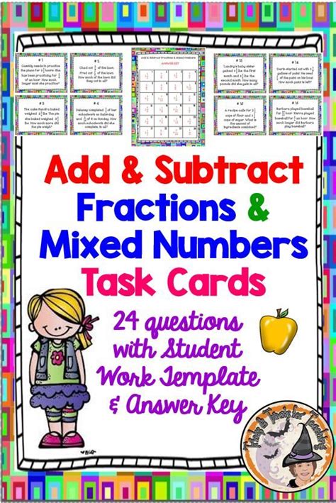 Adding And Subtracting Fractions Word Problems Task Cards Mixed With