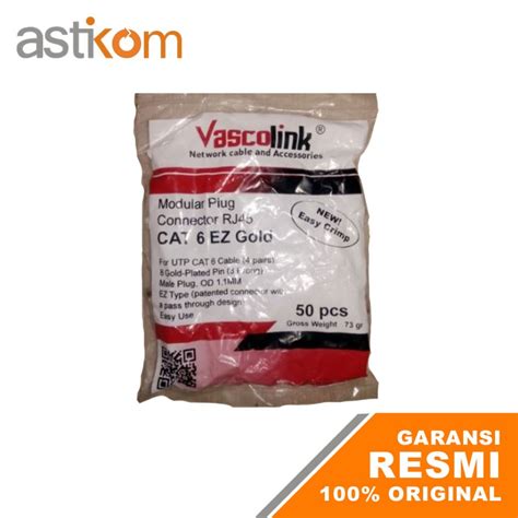 Jual Konektor Rj Vascolink Cat Utp Gold Ez Od Mm Ecer Pcs