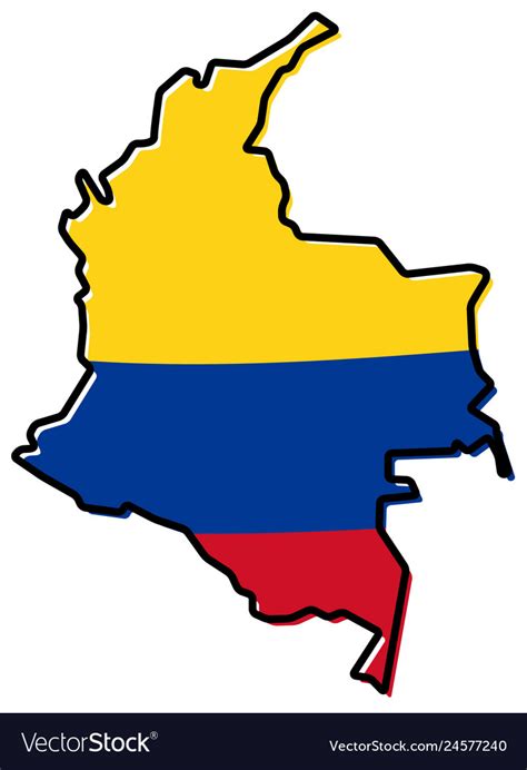 Simplified map of colombia outline with slightly Vector Image