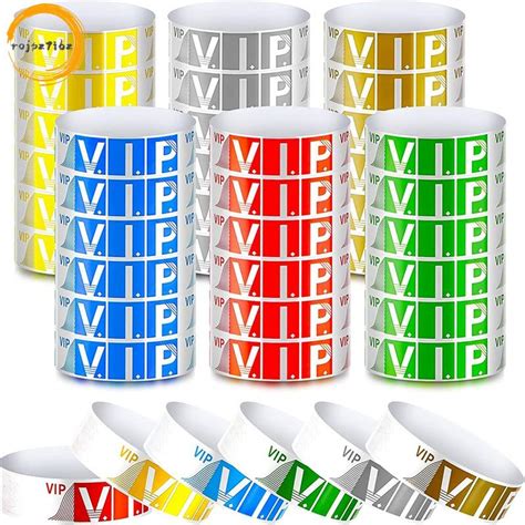 Pack De Pulseras De Papel Vip Impermeables Mu Equeras De Color Ne N