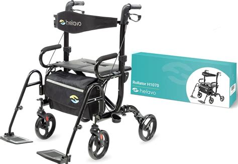 Helavo 2 In 1 Rollator Rollstuhl In Einem Faltbarer Rollator Mit