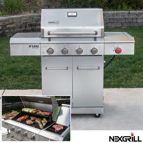 Nexgrill Deluxe 4 Burner Stainless Steel Gas Barbecue Side Burner