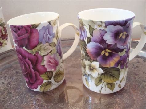 St George Mugs Fine Bone China Mugs England Pink Roses