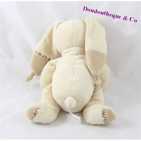 Peluche Lapin Bastien NICOTOY Beige Marron Croix 20 Cm SOS Doudou