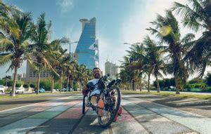 Kaust Professor With Disability Concludes Day Hand Cycling Journey