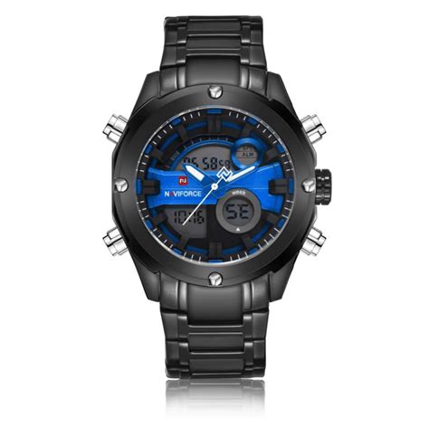 NAVIFORCE NF9088 Fashion Men Dual Display Watch Luxury Stainless Strap