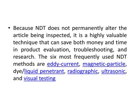 Non Destructive Testing Ppt