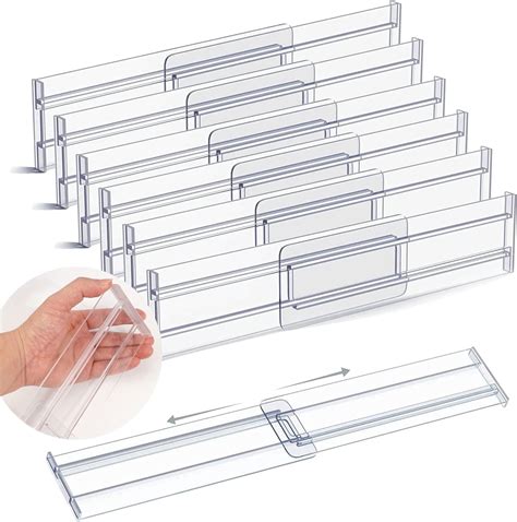 Amazon Senenqu Pack Clear Drawer Dividers For Clothes Kitchen