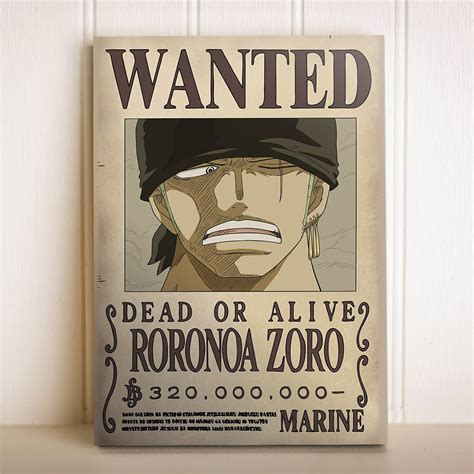 Placa Decorativa Anime One Piece Wanted Roronoa Zoro Shopee Brasil