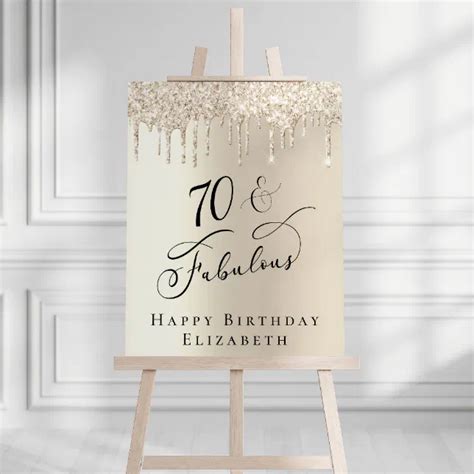 Gold Glitter 70th Birthday Party Foam Board Zazzle