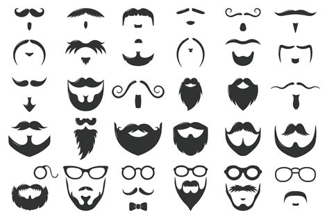 bigotes y barbas Clásico hipster Bigote siluetas Bigote y barba