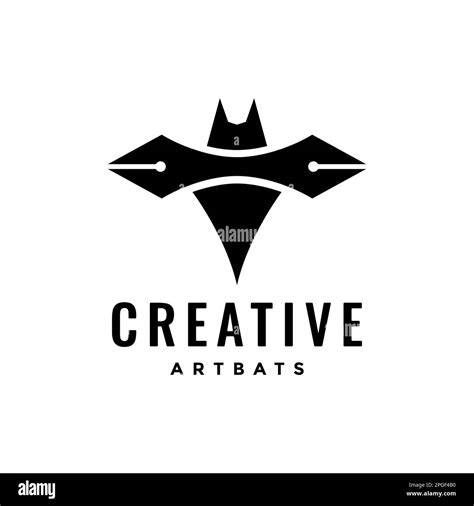 Animal Night Nocturnal Bat Creative Idea Pencil Ballpoint Modern Logo