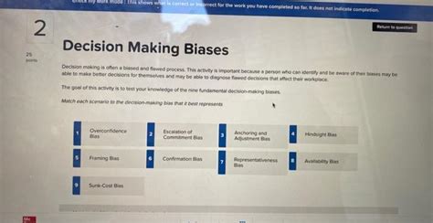 Solved Decision Making Biases Decision Making Is Often A Chegg