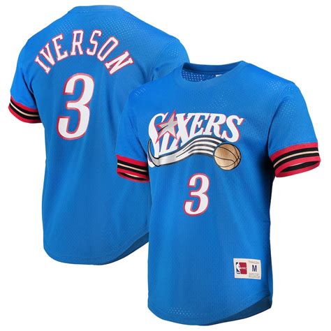 Mitchell And Ness Allen Iverson Philadelphia 76ers Royal Hardwood