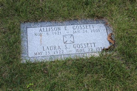 Allison Ensley Gossett 1921 2001 Find A Grave Memorial