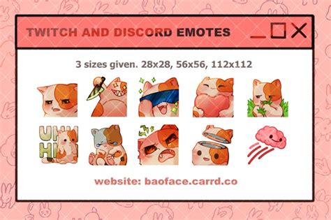 CALICO CAT EMOTE 10 Cat Emotes For Twitch And Discord Cute Streaming