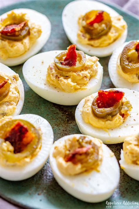 Bacon Jalapeno Deviled Eggs Recipe Appetizer Addiction