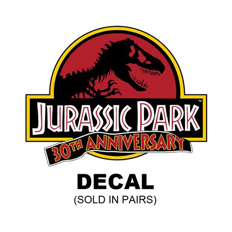 Jurassic Park 30th anniversary Logo Decals (red) pair – JP Gear