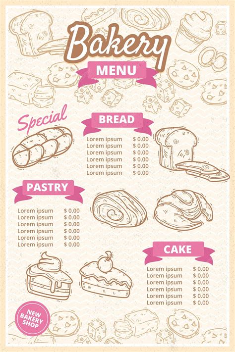 Premium Vector Bakery Shop Menu Template