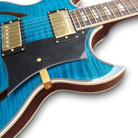 Custom Blue Flame Maple Top Semi Hollow Electric Guitar Palace Guitars