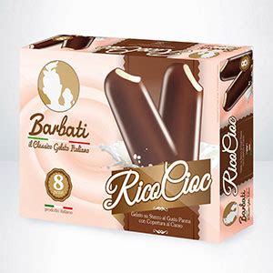 RicoCioc Gelato Su Stecco Al Gusto Panna Con Copertura Al Cacao