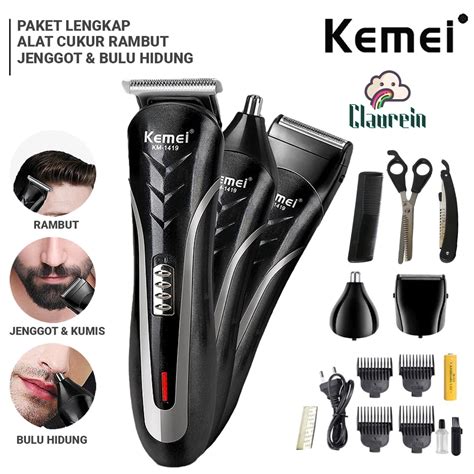 Jual Kemei Hair Clipper Wireless Alat Mesin Cukur Rambut Kumis