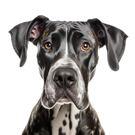 Ears Up Ready To Play Alert Great Dane On White Background Dog Animal