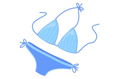 Blue Bikini Cartoon Icon Female Swimsui Graphic By Smartstartstocker