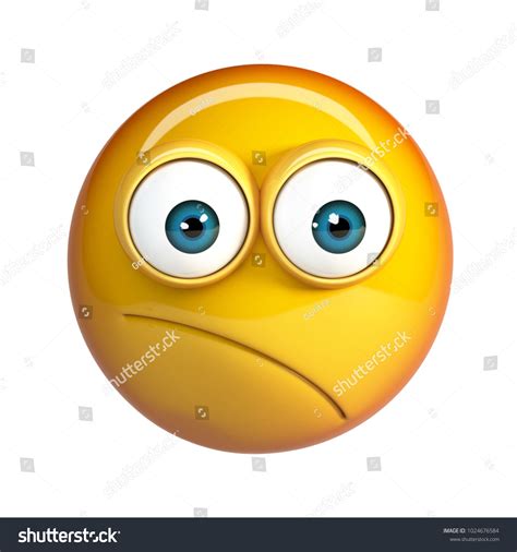 Pensive Face Emoji Worried Emoticon 3d 库存插图 1024676584 Shutterstock