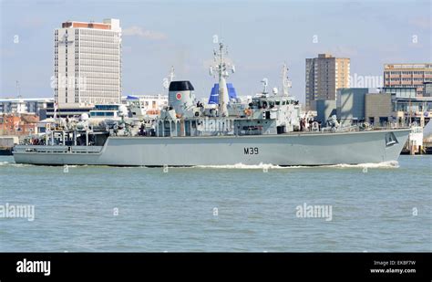 Hms Hurworth M39 Hunt Class Mine Countermeasures Royal Navy Ship In Portsmouth Harbour