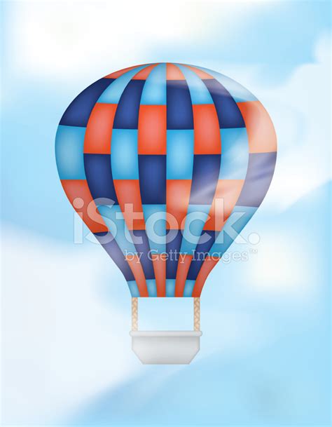 Hot Air Balloon With Blue And Red Stock Photo Royalty Free Images FreeImages