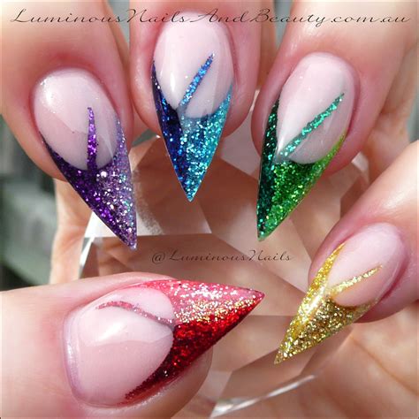 Luminous Nails: Rainbow Glitter Nails