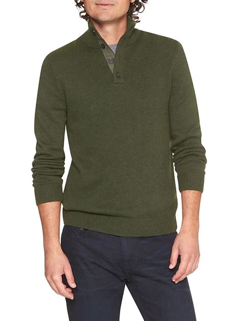 Rib Knit Henley Sweater Banana Republic Factory