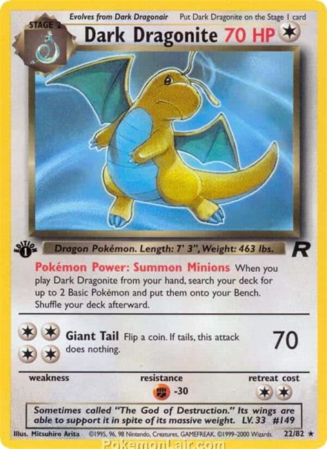 Pokemon Team Rocket Dark Dragonite St Edition Psa