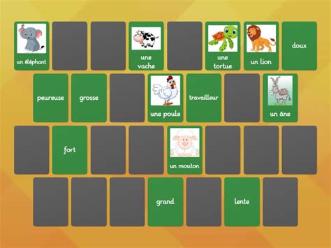 Les Animaux Et Les Adjectifs Parejas