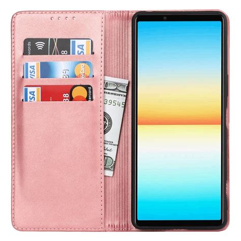 Köp Sony Xperia 10 IV Fodral Flip Läder Roséguld Teknikhallen se