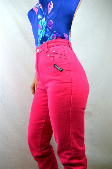 Hot Pink Vintage 80s High Waisted Rocky Mountain Western Jeans Hot