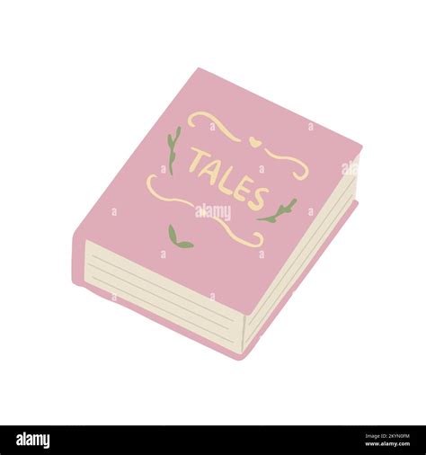 Hand Drawn Cute Isolated Clip Art Illustration Of Thick Pink Tales Book