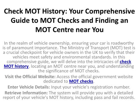 Ppt Check Mot History Your Comprehensive Guide To Mot Checks And