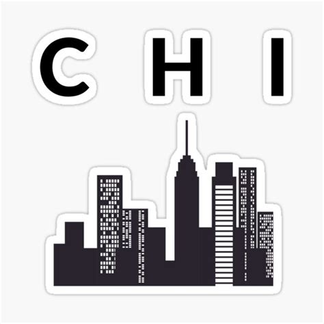 "CHI Town Skyline Chicago City" Sticker for Sale by VonWesTees | Redbubble