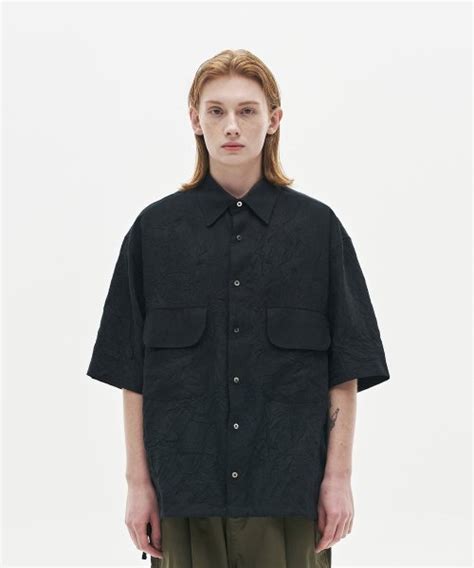 MUSINSA NOUN Loose Big Pocket Shirts Crease Black