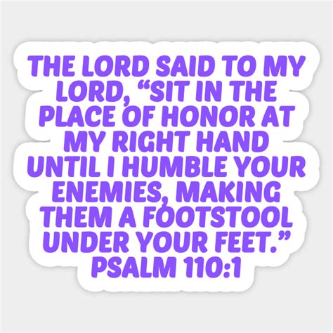 Bible Verse Psalm 110:1 - Psalm 110 1 - Sticker | TeePublic