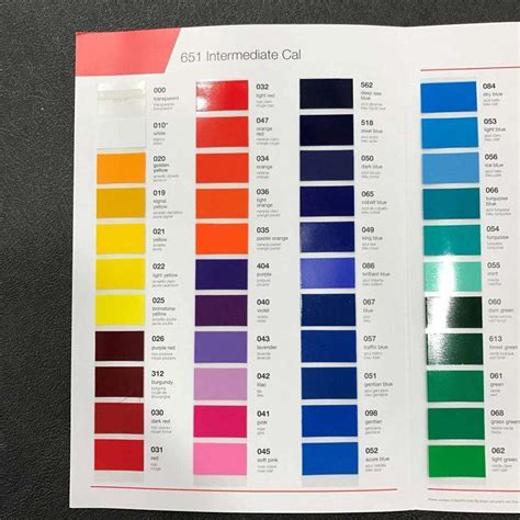 Oracal® 651 Colour Chart Crafter S Vinyl Supply