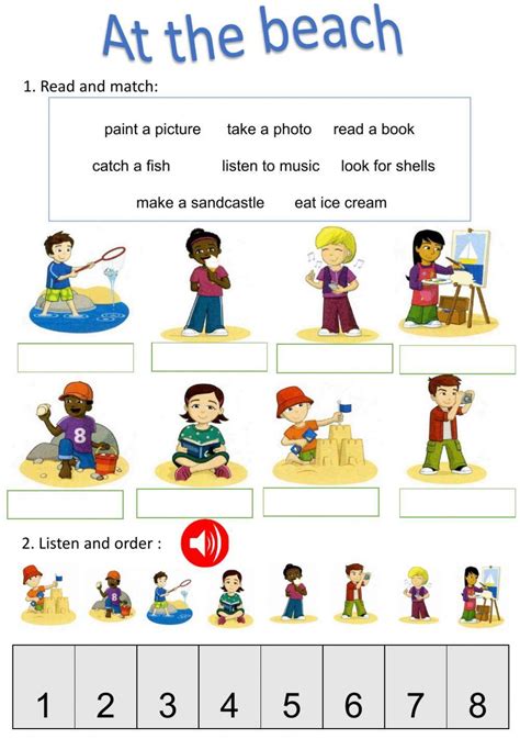 At The Beach Esl Worksheet By Saifonduan Worksheets Library