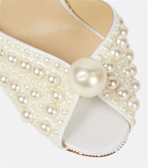 Sacora Faux Pearl Embellished Sandals In White Jimmy Choo Mytheresa