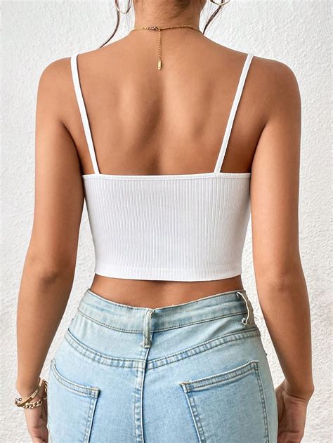 Shein Frenchy Top Cami Cortado N Frontal Shein Brasil