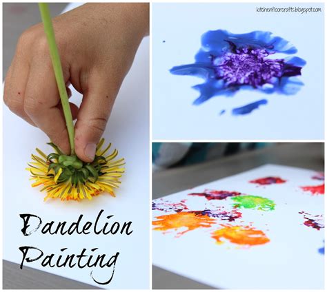 Kitchen Floor Crafts: Dandelion Painting